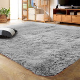 LOCHAS Ultra Soft Indoor Modern Area Rugs Fluffy Living Room Carpets for Children Bedroom Home Decor Nursery Rug 4x5.3 Feet, Gray image 0